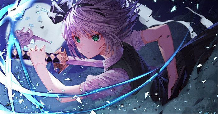 Konpaku Youmu from Touhou with a sword