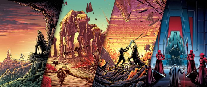 Star Wars: The Last Jedi split view artwork