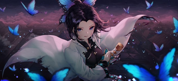 Kochou Shinobu from Kimetsu no Yaiba with butterflies