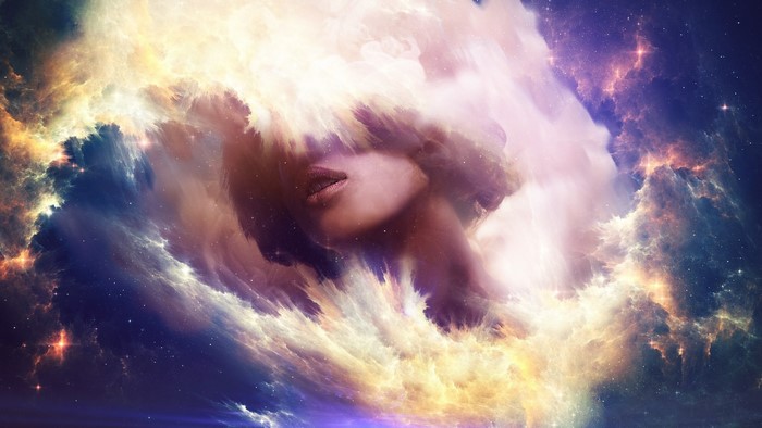 #912070 women, artwork, emotionless, clouds, illusion, colorful - Rare ...