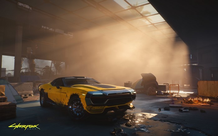 Yellow car in Cyberpunk 2077