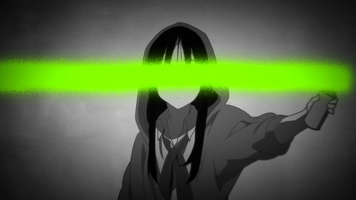 Akiyama Mio from K-ON! with green spray paint