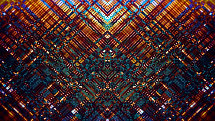 Abstract digital art with mosaic pattern