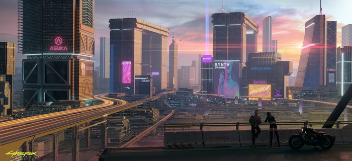 Cyberpunk 2077 futuristic city by Adrian Marc