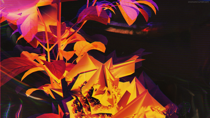 4K Glitch Art 3D Abstract Flowers