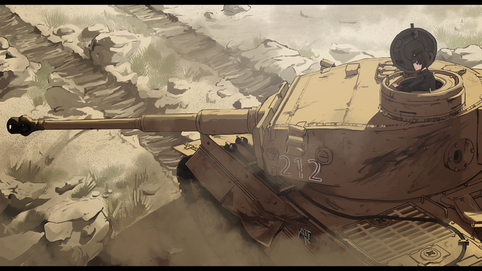 Girl in Tiger I Tank from Girls und Panzer