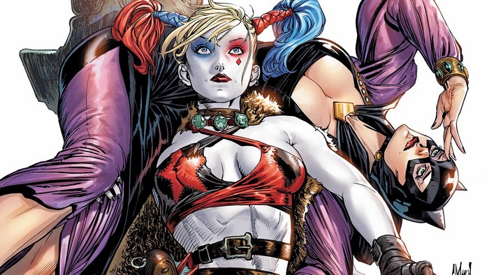 Harley Quinn and Catwoman from DC Comics