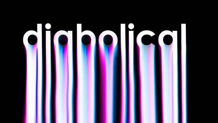 Diabolical text with liquid effect