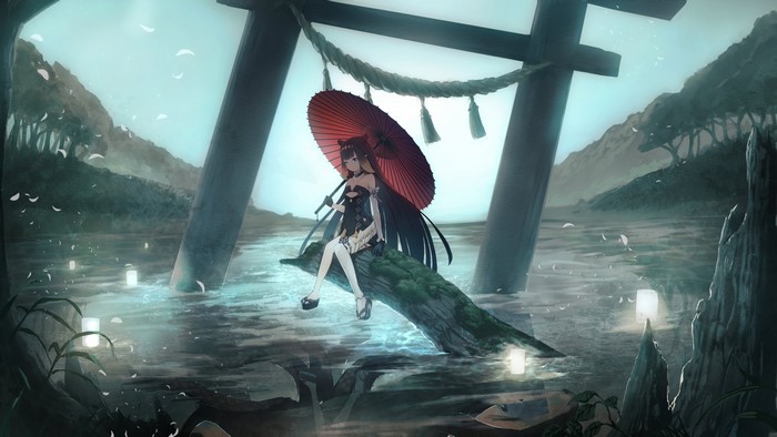 4K Ninomae Inanis from Hololive with Umbrella