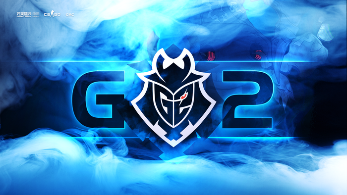 G2 Esports Logo with Blue Smoke Effect
