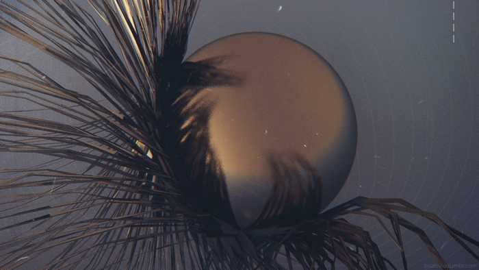 3D abstract digital art with sphere and tendrils