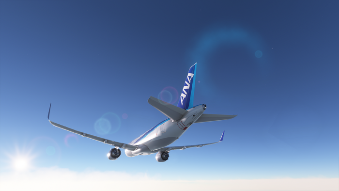 4K ANA Airbus flying in Microsoft Flight Simulator
