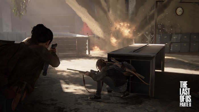 Ellie and Dina from The Last of Us Part II in combat