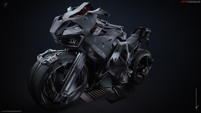 Futuristic motorcycle by Munkhjin Otgonbayar