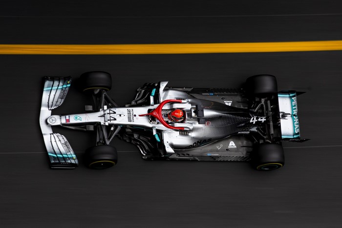 Lewis Hamilton's Mercedes F1 Car on Track