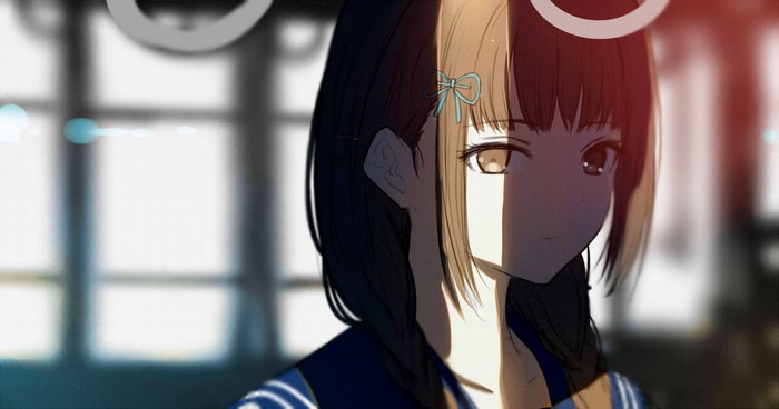 Anime girl with brown eyes and braids