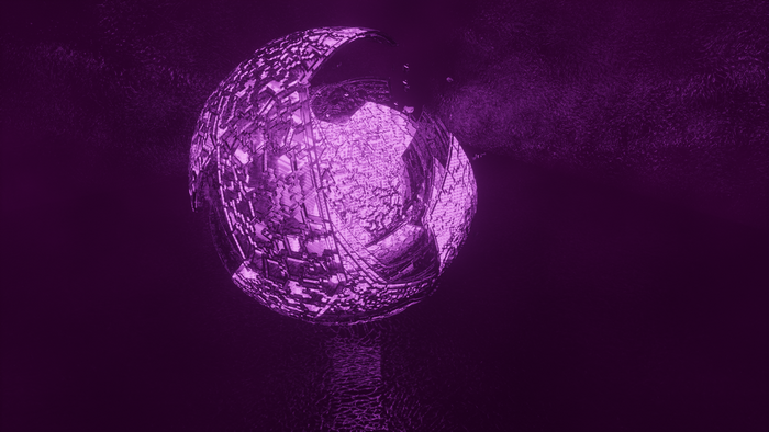 Abstract futuristic sphere with intricate patterns