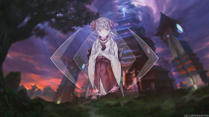 Anime girl in traditional Japanese attire