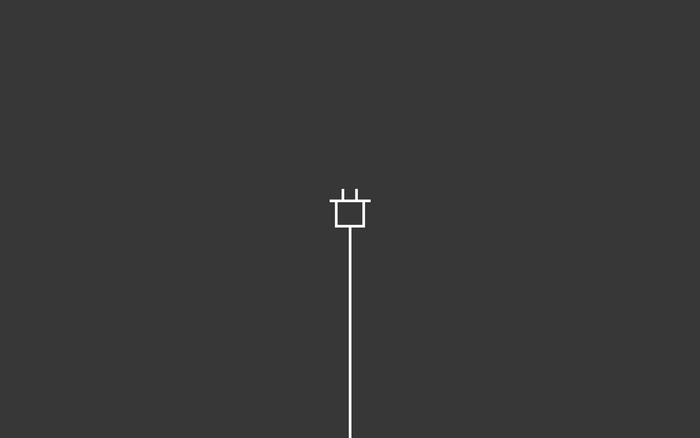 Minimalist illustration of a power plug and cable