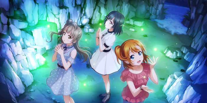 Shioriko Mifune, Kotori Minami, and Honoka Kōsaka from Love Live! Series