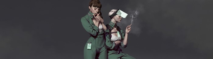 Women Smoking in Quarantine Break