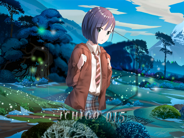 Ichigo from Darling in the FranXX in a landscape