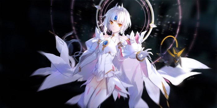 Eve from Elsword in white dress
