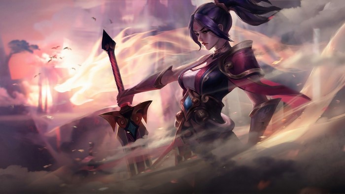 Riven from League of Legends with a sword