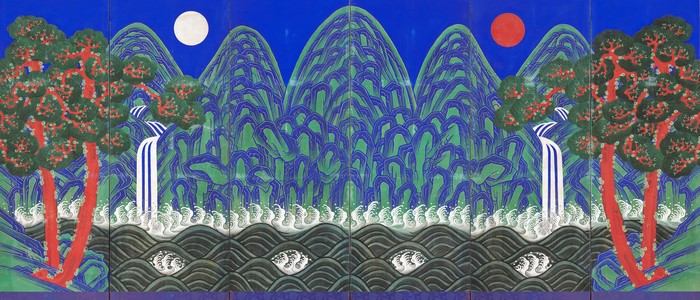 4K folding screen artwork painting ultra-wide