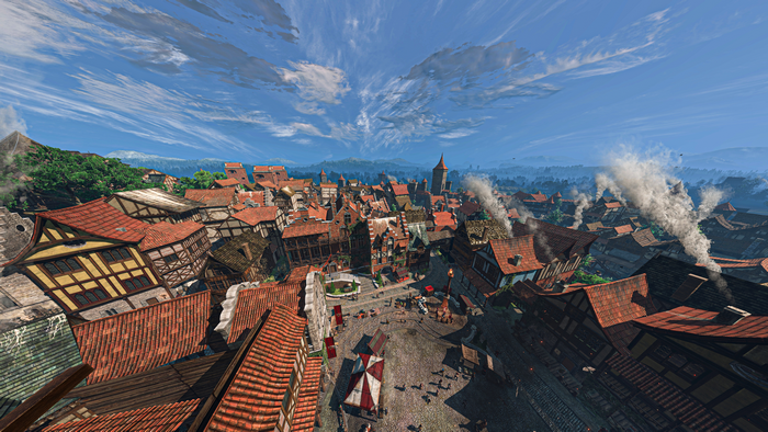 4K The Witcher 3: Wild Hunt Novigrad rooftops