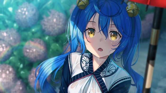 Amamiya Kokoro from Nijisanji in the rain