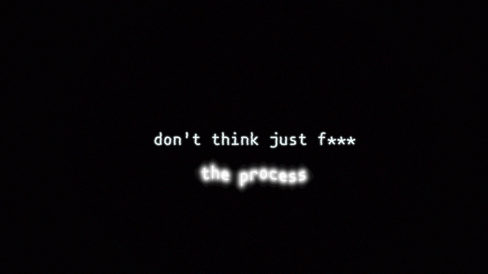Don't think just f*** the process text