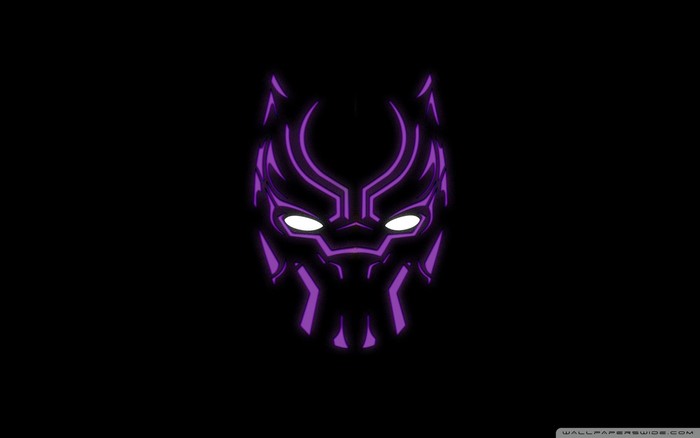 Black Panther mask with purple outline
