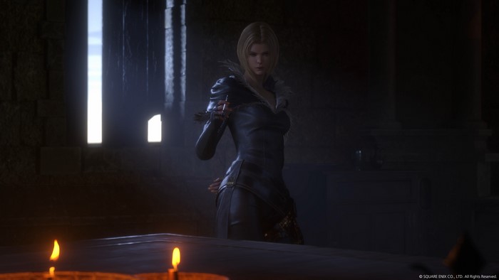 Clive Rosfield from Final Fantasy XVI in a dark room