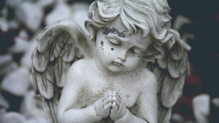 Statue of Lil Peep as an angel