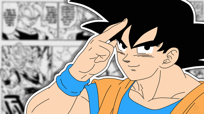 Son Goku from Dragon Ball Z sticker with manga panels