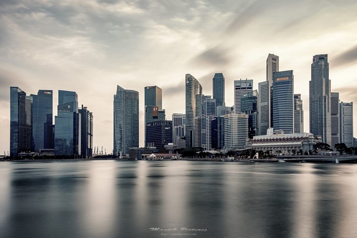 Singapore cityscape skyline over Marina Bay