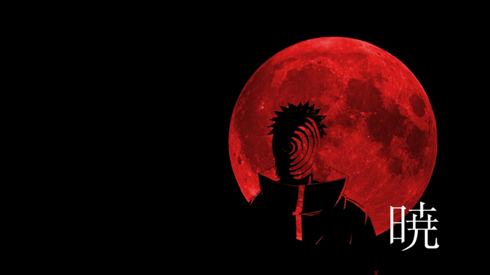 Uchiha Obito from Naruto with Red Moon