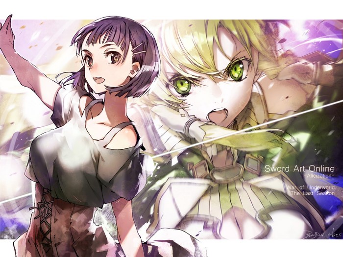 Two female warriors from Sword Art Online: Alicization