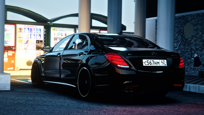 Black Mercedes-Benz S65 AMG in Assetto Corsa
