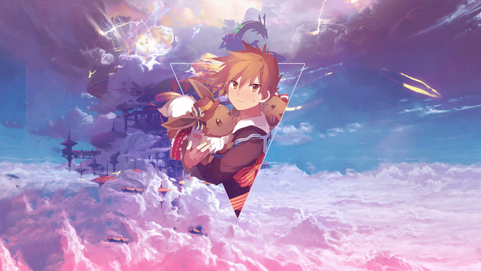 Gary Oak from Pokémon with Eevee