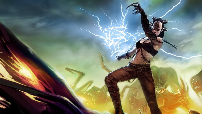 Woman casting lightning in Hellgate