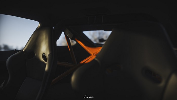 BMW M4 GTS interior with roll cage in Forza Horizon 4