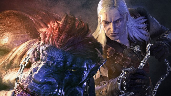 Geralt of Rivia and a monster from The Witcher