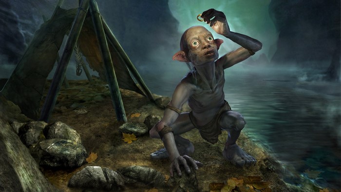 Gollum from The Lord of the Rings holding the One Ring