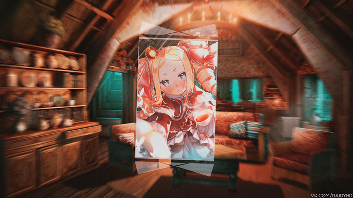 4K Beatrice from Re:Zero holding a cup