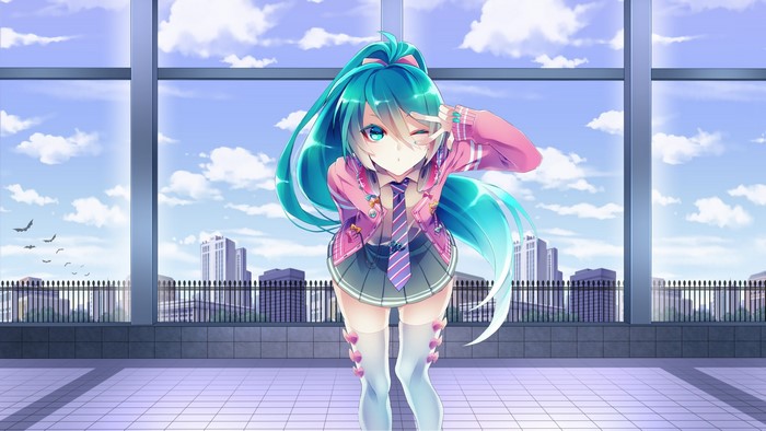Hatsune Miku Bright Sky Anime Scene