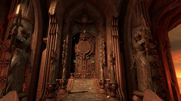 DOOM Eternal Hellish Gate with Statues