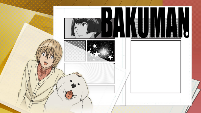 Bakuman anime with Moritaka Mashiro and a dog