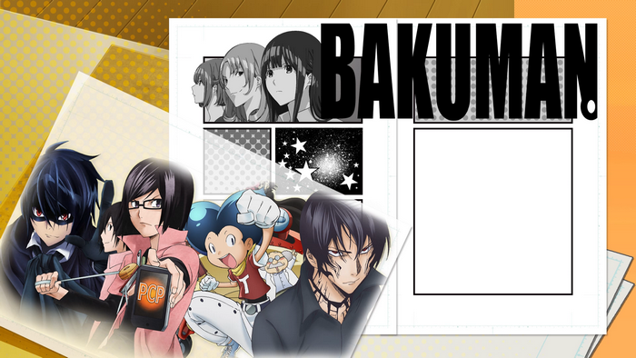 Bakuman characters and manga panels